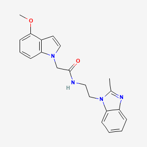 molecular formula C21H22N4O2 B11019911 2-(4-methoxy-1H-indol-1-yl)-N-[2-(2-methyl-1H-benzimidazol-1-yl)ethyl]acetamide 