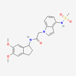 molecular formula C22H25N3O5S B11019915 N-(5,6-dimethoxy-2,3-dihydro-1H-inden-1-yl)-2-{4-[(methylsulfonyl)amino]-1H-indol-1-yl}acetamide 