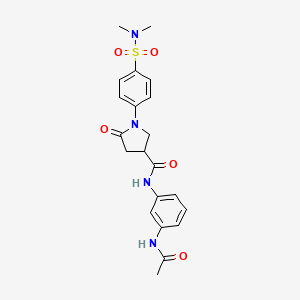 N-[3-(acetylamino)phenyl]-1-[4-(dimethylsulfamoyl)phenyl]-5-oxopyrrolidine-3-carboxamide