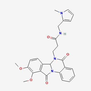 3-(9,10-dimethoxy-5,11-dioxo-6a,11-dihydroisoindolo[2,1-a]quinazolin-6(5H)-yl)-N-[(1-methyl-1H-pyrrol-2-yl)methyl]propanamide