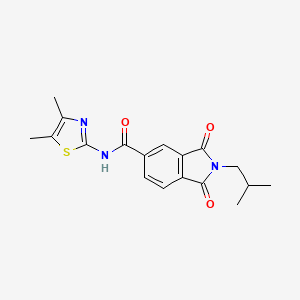 N-[(2E)-4,5-dimethyl-1,3-thiazol-2(3H)-ylidene]-2-(2-methylpropyl)-1,3-dioxo-2,3-dihydro-1H-isoindole-5-carboxamide