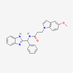 N-[1H-benzimidazol-2-yl(phenyl)methyl]-3-(5-methoxy-1H-indol-1-yl)propanamide