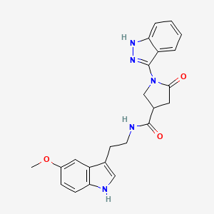 molecular formula C23H23N5O3 B11019953 1-(1H-indazol-3-yl)-N-[2-(5-methoxy-1H-indol-3-yl)ethyl]-5-oxopyrrolidine-3-carboxamide 