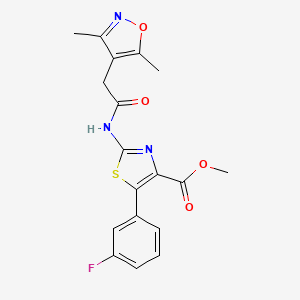 Methyl 2-{[(3,5-dimethyl-1,2-oxazol-4-yl)acetyl]amino}-5-(3-fluorophenyl)-1,3-thiazole-4-carboxylate