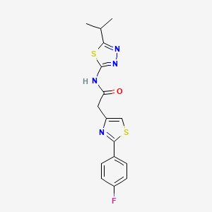 2-[2-(4-fluorophenyl)-1,3-thiazol-4-yl]-N-[(2E)-5-(propan-2-yl)-1,3,4-thiadiazol-2(3H)-ylidene]acetamide