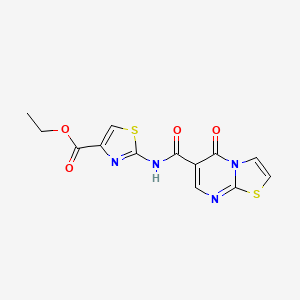 ethyl 2-{[(5-oxo-5H-[1,3]thiazolo[3,2-a]pyrimidin-6-yl)carbonyl]amino}-1,3-thiazole-4-carboxylate