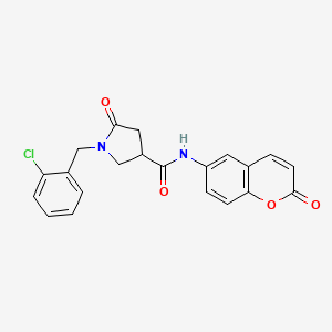 1-(2-chlorobenzyl)-5-oxo-N-(2-oxo-2H-chromen-6-yl)pyrrolidine-3-carboxamide