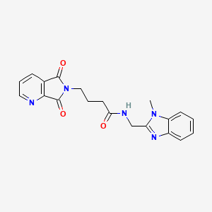 molecular formula C20H19N5O3 B11019980 4-(5,7-dioxo-5,7-dihydro-6H-pyrrolo[3,4-b]pyridin-6-yl)-N-[(1-methyl-1H-benzimidazol-2-yl)methyl]butanamide 