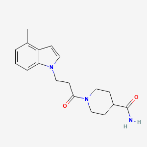 1-[3-(4-methyl-1H-indol-1-yl)propanoyl]piperidine-4-carboxamide