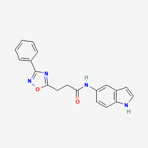 N-(1H-indol-5-yl)-3-(3-phenyl-1,2,4-oxadiazol-5-yl)propanamide