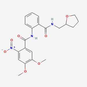 molecular formula C21H23N3O7 B11019992 4,5-dimethoxy-2-nitro-N-{2-[(tetrahydrofuran-2-ylmethyl)carbamoyl]phenyl}benzamide 