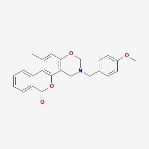 3-(4-methoxybenzyl)-11-methyl-3,4-dihydro-2H,6H-benzo[3,4]chromeno[8,7-e][1,3]oxazin-6-one