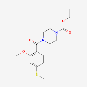 molecular formula C16H22N2O4S B11020005 Ethyl 4-{[2-methoxy-4-(methylsulfanyl)phenyl]carbonyl}piperazine-1-carboxylate 