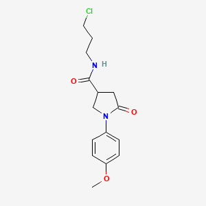 N-(3-chloropropyl)-1-(4-methoxyphenyl)-5-oxopyrrolidine-3-carboxamide