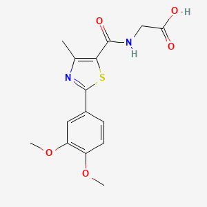 molecular formula C15H16N2O5S B11020014 N-{[2-(3,4-dimethoxyphenyl)-4-methyl-1,3-thiazol-5-yl]carbonyl}glycine 