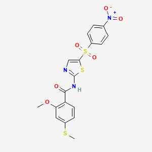 2-methoxy-4-(methylsulfanyl)-N-{5-[(4-nitrophenyl)sulfonyl]-1,3-thiazol-2-yl}benzamide