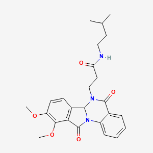 3-(9,10-dimethoxy-5,11-dioxo-6a,11-dihydroisoindolo[2,1-a]quinazolin-6(5H)-yl)-N-(3-methylbutyl)propanamide