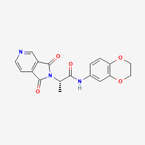 molecular formula C18H15N3O5 B11020042 (2S)-N-(2,3-dihydro-1,4-benzodioxin-6-yl)-2-(1,3-dioxo-1,3-dihydro-2H-pyrrolo[3,4-c]pyridin-2-yl)propanamide 