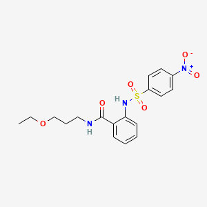 N-(3-ethoxypropyl)-2-{[(4-nitrophenyl)sulfonyl]amino}benzamide