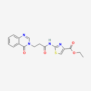 molecular formula C17H16N4O4S B11020094 ethyl 2-{[3-(4-oxoquinazolin-3(4H)-yl)propanoyl]amino}-1,3-thiazole-4-carboxylate 