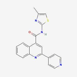 molecular formula C19H14N4OS B11020102 N-(4-methyl-1,3-thiazol-2-yl)-2-(pyridin-4-yl)quinoline-4-carboxamide 