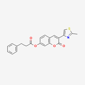 molecular formula C22H17NO4S B11020109 3-(2-methyl-1,3-thiazol-4-yl)-2-oxo-2H-chromen-7-yl 3-phenylpropanoate 