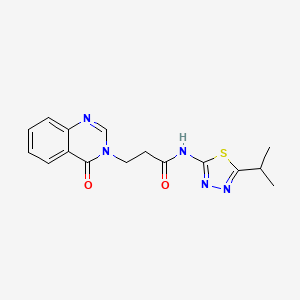 3-(4-oxoquinazolin-3(4H)-yl)-N-[(2E)-5-(propan-2-yl)-1,3,4-thiadiazol-2(3H)-ylidene]propanamide