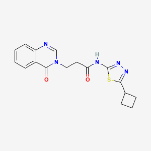 N-[(2Z)-5-cyclobutyl-1,3,4-thiadiazol-2(3H)-ylidene]-3-(4-oxoquinazolin-3(4H)-yl)propanamide