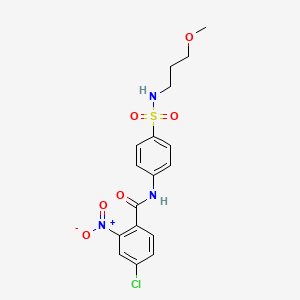 molecular formula C17H18ClN3O6S B11020176 4-chloro-N-{4-[(3-methoxypropyl)sulfamoyl]phenyl}-2-nitrobenzamide 