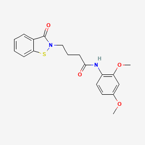 molecular formula C19H20N2O4S B11020190 N-(2,4-dimethoxyphenyl)-4-(3-oxo-1,2-benzothiazol-2(3H)-yl)butanamide 