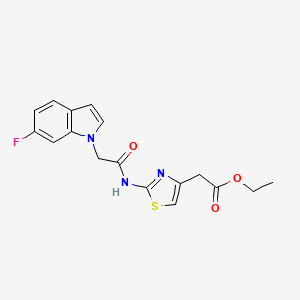 ethyl (2-{[(6-fluoro-1H-indol-1-yl)acetyl]amino}-1,3-thiazol-4-yl)acetate