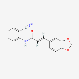 molecular formula C17H12N2O3 B11020261 (2E)-3-(1,3-benzodioxol-5-yl)-N-(2-cyanophenyl)prop-2-enamide 