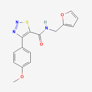 molecular formula C15H13N3O3S B11020284 N-(furan-2-ylmethyl)-4-(4-methoxyphenyl)-1,2,3-thiadiazole-5-carboxamide 