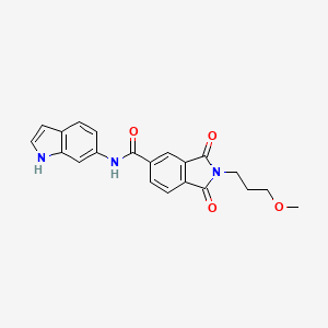 molecular formula C21H19N3O4 B11020296 N-(1H-indol-6-yl)-2-(3-methoxypropyl)-1,3-dioxo-2,3-dihydro-1H-isoindole-5-carboxamide 