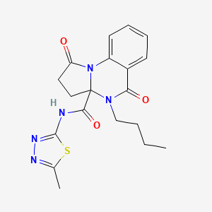 4-butyl-N-[(2Z)-5-methyl-1,3,4-thiadiazol-2(3H)-ylidene]-1,5-dioxo-2,3,4,5-tetrahydropyrrolo[1,2-a]quinazoline-3a(1H)-carboxamide