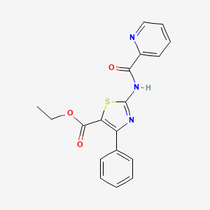 Ethyl 4-phenyl-2-[(pyridin-2-ylcarbonyl)amino]-1,3-thiazole-5-carboxylate