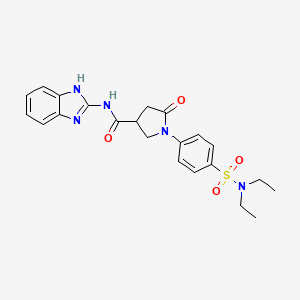 1-[4-(diethylsulfamoyl)phenyl]-N-(1,3-dihydro-2H-benzimidazol-2-ylidene)-5-oxopyrrolidine-3-carboxamide