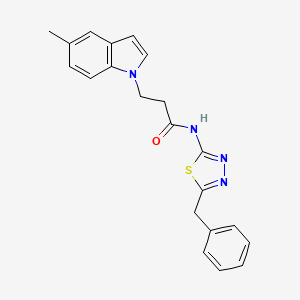 molecular formula C21H20N4OS B11020305 N-(5-benzyl-1,3,4-thiadiazol-2-yl)-3-(5-methyl-1H-indol-1-yl)propanamide 