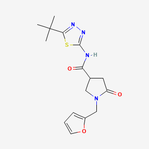 N-[(2E)-5-tert-butyl-1,3,4-thiadiazol-2(3H)-ylidene]-1-(furan-2-ylmethyl)-5-oxopyrrolidine-3-carboxamide