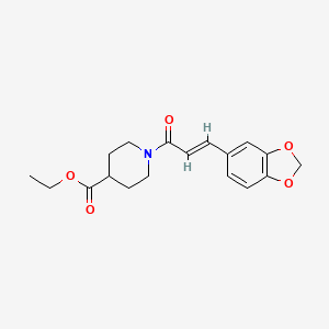 molecular formula C18H21NO5 B11020311 ethyl 1-[(2E)-3-(1,3-benzodioxol-5-yl)prop-2-enoyl]piperidine-4-carboxylate 