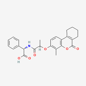 molecular formula C25H25NO6 B11020322 (2S)-({2-[(4-methyl-6-oxo-7,8,9,10-tetrahydro-6H-benzo[c]chromen-3-yl)oxy]propanoyl}amino)(phenyl)ethanoic acid 