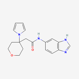 molecular formula C18H20N4O2 B11020346 N-(1H-benzimidazol-6-yl)-2-[4-(1H-pyrrol-1-yl)tetrahydro-2H-pyran-4-yl]acetamide 