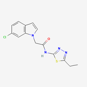 molecular formula C14H13ClN4OS B11020377 2-(6-chloro-1H-indol-1-yl)-N-[(2E)-5-ethyl-1,3,4-thiadiazol-2(3H)-ylidene]acetamide 