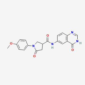 1-(4-methoxyphenyl)-5-oxo-N-(4-oxo-3,4-dihydroquinazolin-6-yl)pyrrolidine-3-carboxamide