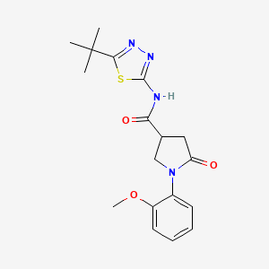 molecular formula C18H22N4O3S B11020399 N-[(2E)-5-tert-butyl-1,3,4-thiadiazol-2(3H)-ylidene]-1-(2-methoxyphenyl)-5-oxopyrrolidine-3-carboxamide 