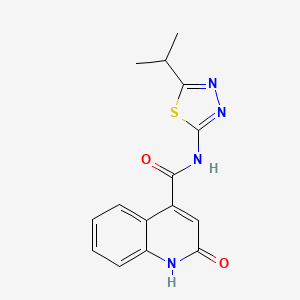 molecular formula C15H14N4O2S B11020404 2-hydroxy-N-[5-(propan-2-yl)-1,3,4-thiadiazol-2-yl]quinoline-4-carboxamide 