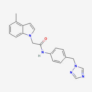 molecular formula C20H19N5O B11020425 2-(4-methyl-1H-indol-1-yl)-N-[4-(1H-1,2,4-triazol-1-ylmethyl)phenyl]acetamide 