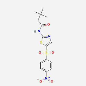 3,3-dimethyl-N-{5-[(4-nitrophenyl)sulfonyl]-1,3-thiazol-2-yl}butanamide