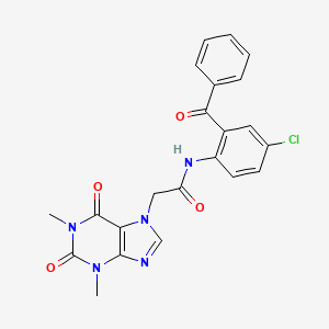 molecular formula C22H18ClN5O4 B11020448 N-(2-benzoyl-4-chlorophenyl)-2-(1,3-dimethyl-2,6-dioxo-1,2,3,6-tetrahydro-7H-purin-7-yl)acetamide 