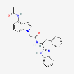 molecular formula C27H25N5O2 B11020480 2-[4-(acetylamino)-1H-indol-1-yl]-N-[1-(1H-benzimidazol-2-yl)-2-phenylethyl]acetamide 